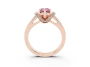 Radiant Cut Pavé Collar Engagement Ring Setting for a Fancy Pink Lab-Grown Diamond | Rose Gold