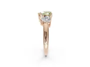 Heart-Shaped Three Stone Engagement Ring Setting for a Fancy Yellow Lab-Grown Diamond | Plain Band | Rose Gold