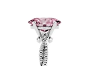 Oval Twisted Solitaire Engagement Ring Setting for a Fancy Pink Lab-Grown Diamond | Sterling Silver