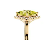 Princess Cut Halo Engagement Ring Setting for a Fancy Yellow Lab-Grown Diamond | Plain Polished Band | Yellow Gold