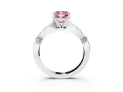 Cushion Cut Floral Solitaire Engagement Ring Setting for a Fancy Pink Lab-Grown Diamond | White Gold