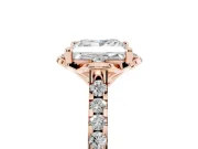 Princess Cut Floral Petal Engagement Ring Setting | Petal Accents | Rose Gold