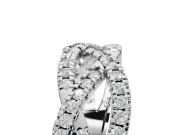 Round Lab-Grown Diamond Braided Pavé Wedding Band | Open Braid | Platinum