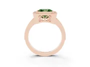 Asscher Cut Milgrain Halo Engagement Ring Setting for a Fancy Green Lab-Grown Diamond | Rose Gold