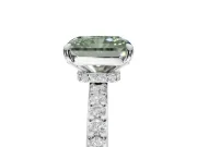 Radiant Cut Pavé Engagement Ring Setting for a Fancy Green Lab-Grown Diamond | Sterling Silver - Design NV-24928