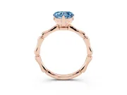 Heart-Shaped Bamboo Solitaire Engagement Ring Setting for a Fancy Blue Lab-Grown Diamond | Rose Gold