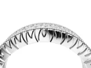 Round Lab-Grown Diamond Wide Pavé Wedding Band | Milgrain Edges | Platinum