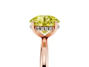 Round Micro-Prong Hidden Halo Engagement Ring Setting for a Fancy Yellow Lab-Grown Diamond | Plain Band | Rose Gold