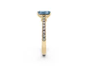 Emerald Cut Pavé Engagement Ring Setting for a Fancy Blue Lab-Grown Diamond | Yellow Gold - Design NV-24454