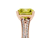 Asscher Cut Split Shank Engagement Ring Setting for a Fancy Yellow Lab-Grown Diamond | Pave Band | Rose Gold