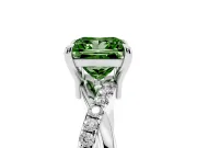 Princess Cut Twist Engagement Ring Setting for a Fancy Green Lab-Grown Diamond | White Gold