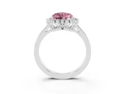 Heart-Shaped Scalloped Halo Engagement Ring Setting for a Fancy Pink Lab-Grown Diamond | White Gold