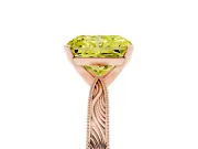 Radiant Cut Engraved Engagement Ring Setting for a Fancy Yellow Lab-Grown Diamond | Rose Gold