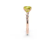 Fancy Yellow Princess Cut Diamond Cluster Solitaire Ring Set in Rose gold with Prong Setting