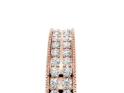 Round Diamond Pavé Eternity Band Set in Rose gold with Milgrain Edge