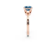 Asscher Cut Tapered Solitaire Engagement Ring Setting for a Fancy Blue Lab-Grown Diamond | Claw Prong Head | Rose Gold