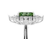 Emerald Cut Engagement Ring Setting for a Fancy Green Lab-Grown Diamond | Platinum - Design NV-24790