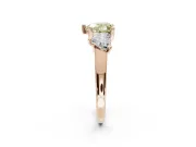 Heart-Shaped Three Stone Engagement Ring Setting for a Fancy Yellow Lab-Grown Diamond | Tapered Band | Rose Gold