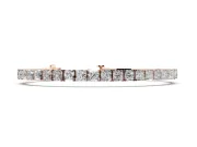 Princess Cut Lab-Grown Diamond Bar Set Tennis Bracelet | Inline Box Clasp | Rose Gold