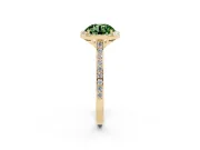 Round Halo Engagement Ring Setting for a Fancy Green Lab-Grown Diamond | Yellow Gold - Design NV-24729