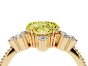 Heart-Shaped Cluster Engagement Ring Setting for a Fancy Yellow Lab-Grown Diamond | Yellow Gold