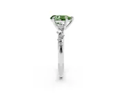 Pear-Shaped Graduated Accent Engagement Ring Setting for a Fancy Green Lab-Grown Diamond | Platinum
