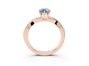 Pear-Shaped Crossover Engagement Ring Setting for a Fancy Blue Lab-Grown Diamond | Rose Gold