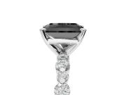 Radiant Cut Pavé Engagement Ring Setting for a Black Center | Alternating Accents | Platinum