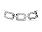 Round Lab-Grown Diamond Pavé Cushion Link Pendant Necklace | Shared Prongs | Sterling Silver