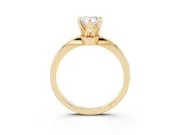 Pear-Shaped Tapered Solitaire Engagement Ring Setting | Claw Prong Head | Yellow Gold