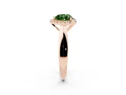 Heart-Shaped Halo Engagement Ring Setting for a Fancy Green Lab-Grown Diamond | Square Profile Band | Rose Gold