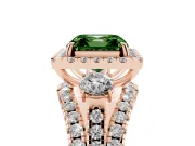 Asscher Cut Halo Split Shank Engagement Ring Setting for a Fancy Green Lab-Grown Diamond | Round Side Stones | Rose Gold
