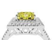 Princess Cut Halo Engagement Ring Setting for a Fancy Yellow Lab-Grown Diamond | White Gold - Design NV-24799