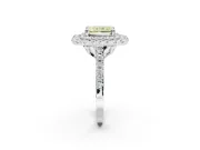 Canary Yellow Radiant Cut Lab-Grown Diamond Double Halo Statement Ring Set in Sterling Silver with Pavé Band