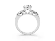 Round Five Stone Engagement Ring Setting | Prong Set Side Stones | Platinum