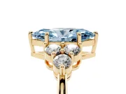 Marquise Cluster Side Stone Engagement Ring Setting for a Fancy Blue Lab-Grown Diamond | Yellow Gold