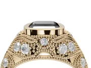 Asscher Cut Vintage Bezel Engagement Ring Setting for a Black Center | Milgrain Band | Yellow Gold