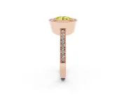 Round Milgrain Halo Engagement Ring Setting for a Fancy Yellow Lab-Grown Diamond | Pave Band | Rose Gold