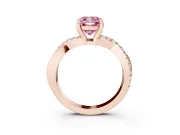Cushion Cut Twist Engagement Ring Setting for a Fancy Pink Lab-Grown Diamond | Rose Gold