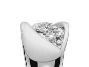 Cushion Cut Three Stone Bypass Engagement Ring Setting | Sculpted Crossover Band | Platinum