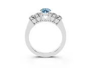 Pear-Shaped 5 Stone Engagement Ring Setting for a Fancy Blue Lab-Grown Diamond | Sterling Silver