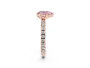 Pear-Shaped Pavé Engagement Ring Setting for a Fancy Pink Lab-Grown Diamond | Rose Gold