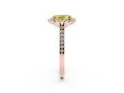 Emerald Cut Halo Engagement Ring Setting for a Fancy Yellow Lab-Grown Diamond | Tapered Band | Rose Gold