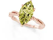 Marquise Twisted Solitaire Engagement Ring Setting for a Fancy Yellow Lab-Grown Diamond | Rose Gold
