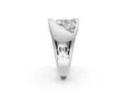Cushion Cut Three Stone Bypass Engagement Ring Setting | Sculpted Crossover Band | Sterling Silver