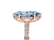 Marquise Hidden Halo Engagement Ring Setting for a Fancy Blue Lab-Grown Diamond | Rose Gold