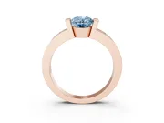 Oval Tension Style Engagement Ring Setting for a Fancy Blue Lab-Grown Diamond | Rose Gold