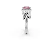 Princess Cut Floral Halo Engagement Ring Setting for a Fancy Pink Lab-Grown Diamond | Platinum