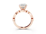 Asscher Cut Vintage Milgrain Solitaire Engagement Ring Setting | Bezel Accents | Rose Gold
