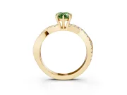 Pear-Shaped Crossover Engagement Ring Setting for a Fancy Green Lab-Grown Diamond | Yellow Gold